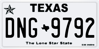 TX license plate DNG9792