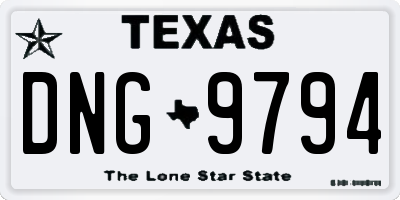 TX license plate DNG9794