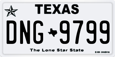 TX license plate DNG9799
