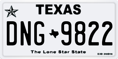 TX license plate DNG9822