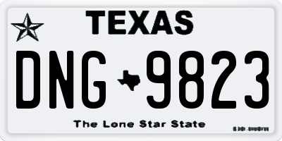TX license plate DNG9823