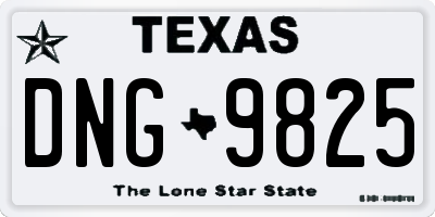 TX license plate DNG9825