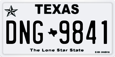 TX license plate DNG9841