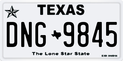 TX license plate DNG9845