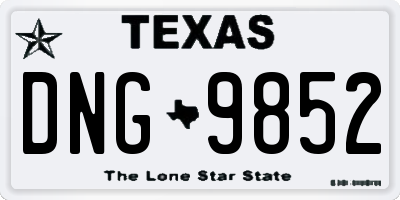TX license plate DNG9852