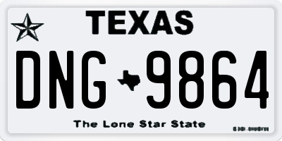 TX license plate DNG9864