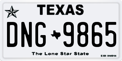 TX license plate DNG9865