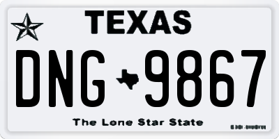 TX license plate DNG9867