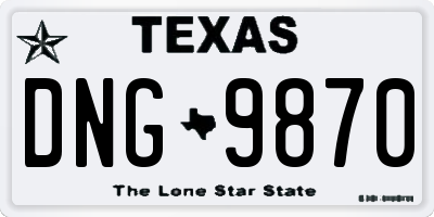 TX license plate DNG9870