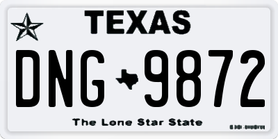 TX license plate DNG9872