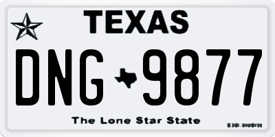 TX license plate DNG9877