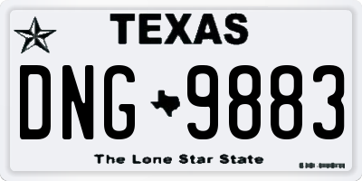 TX license plate DNG9883