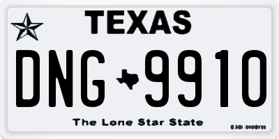 TX license plate DNG9910