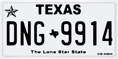 TX license plate DNG9914