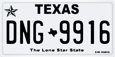 TX license plate DNG9916