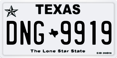 TX license plate DNG9919