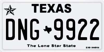 TX license plate DNG9922