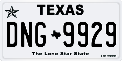 TX license plate DNG9929