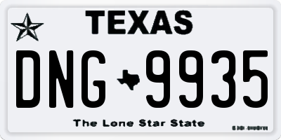 TX license plate DNG9935