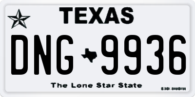 TX license plate DNG9936