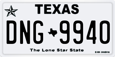 TX license plate DNG9940
