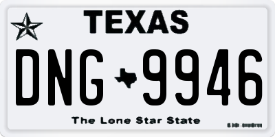 TX license plate DNG9946