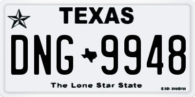 TX license plate DNG9948