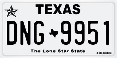 TX license plate DNG9951
