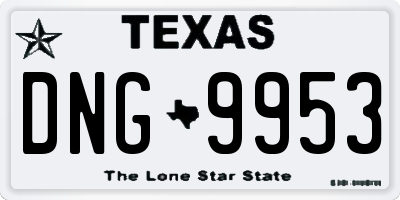 TX license plate DNG9953