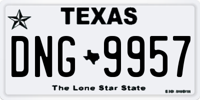 TX license plate DNG9957