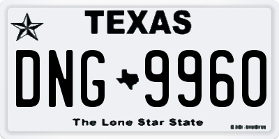 TX license plate DNG9960