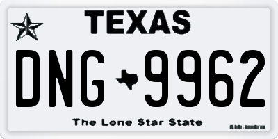 TX license plate DNG9962