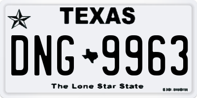 TX license plate DNG9963