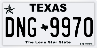 TX license plate DNG9970
