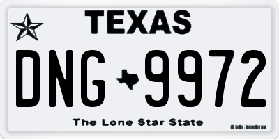 TX license plate DNG9972