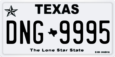 TX license plate DNG9995