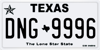 TX license plate DNG9996