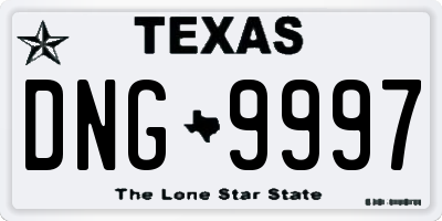 TX license plate DNG9997