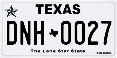 TX license plate DNH0027