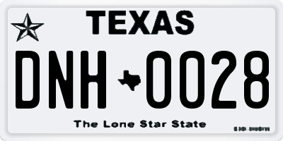 TX license plate DNH0028