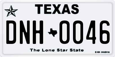 TX license plate DNH0046