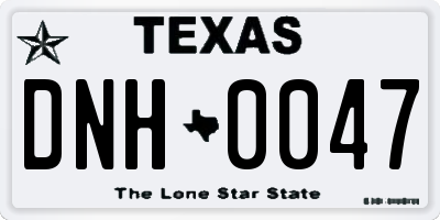 TX license plate DNH0047
