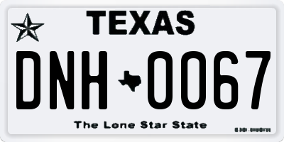 TX license plate DNH0067