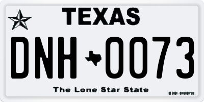 TX license plate DNH0073