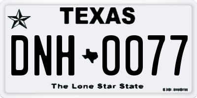 TX license plate DNH0077