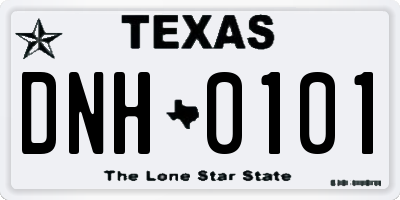 TX license plate DNH0101