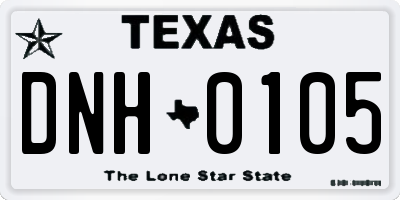 TX license plate DNH0105