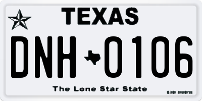 TX license plate DNH0106