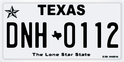 TX license plate DNH0112