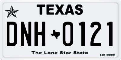 TX license plate DNH0121